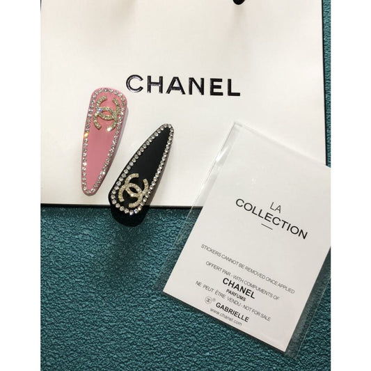 Chanel Hairpin LA Collection  Pink and Black Rhinestones