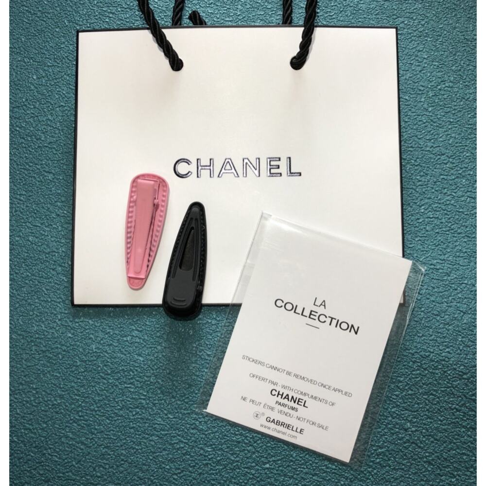 Chanel Hairpin LA Collection  Pink and Black Rhinestones