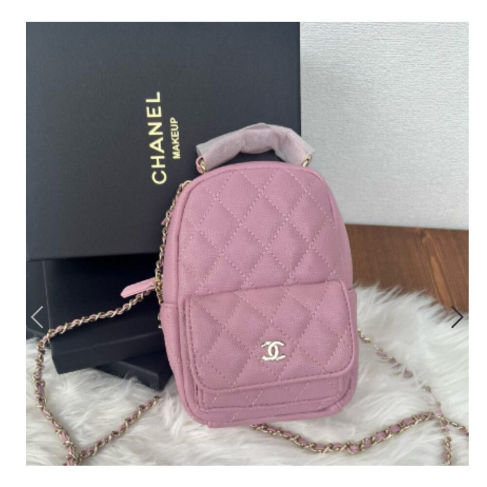 Chanel Beaute NEW Makeup BACKPACK WHITE/BLACK/PINK/W/ Box