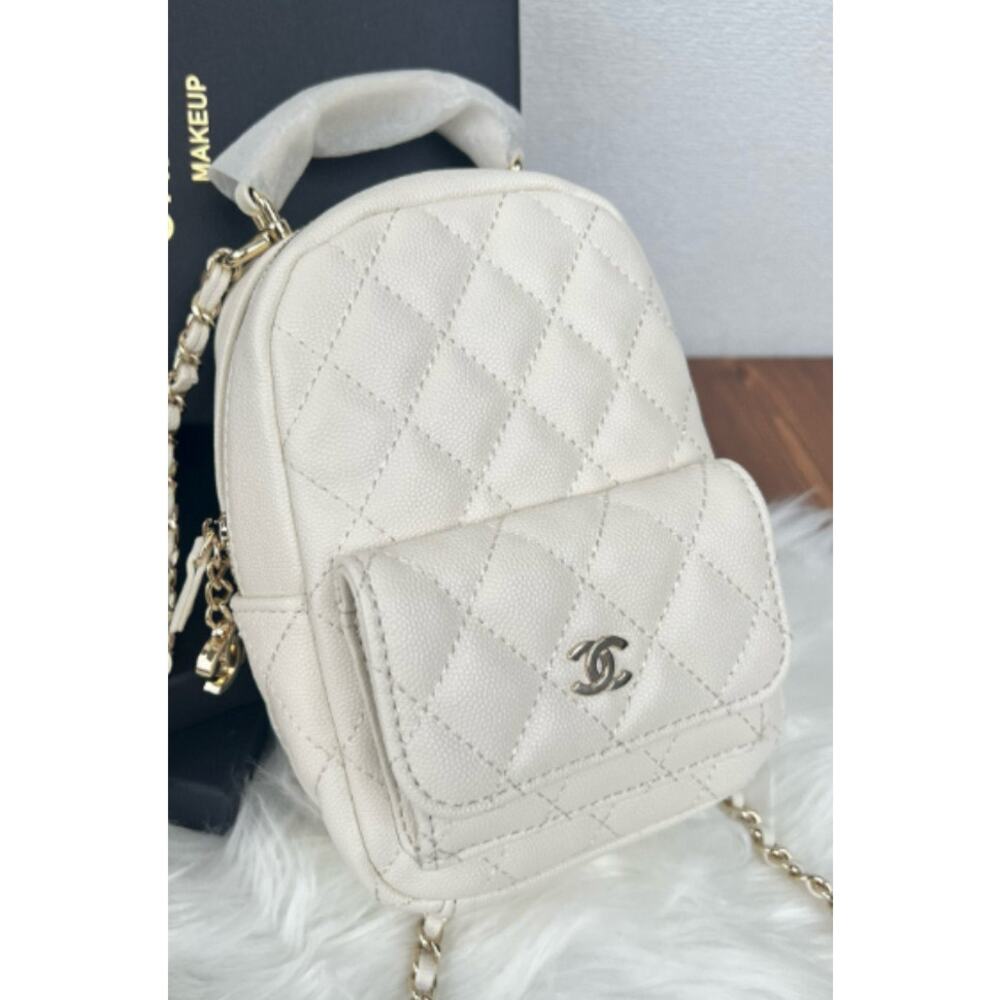 Chanel Beaute NEW Makeup BACKPACK WHITE/BLACK/PINK/W/ Box