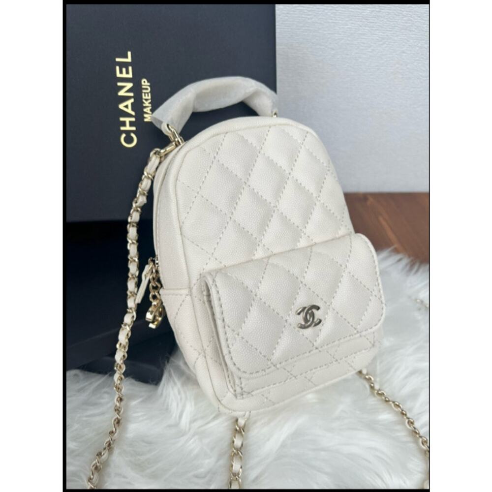 Chanel Beaute NEW Makeup BACKPACK WHITE/BLACK/PINK/W/ Box