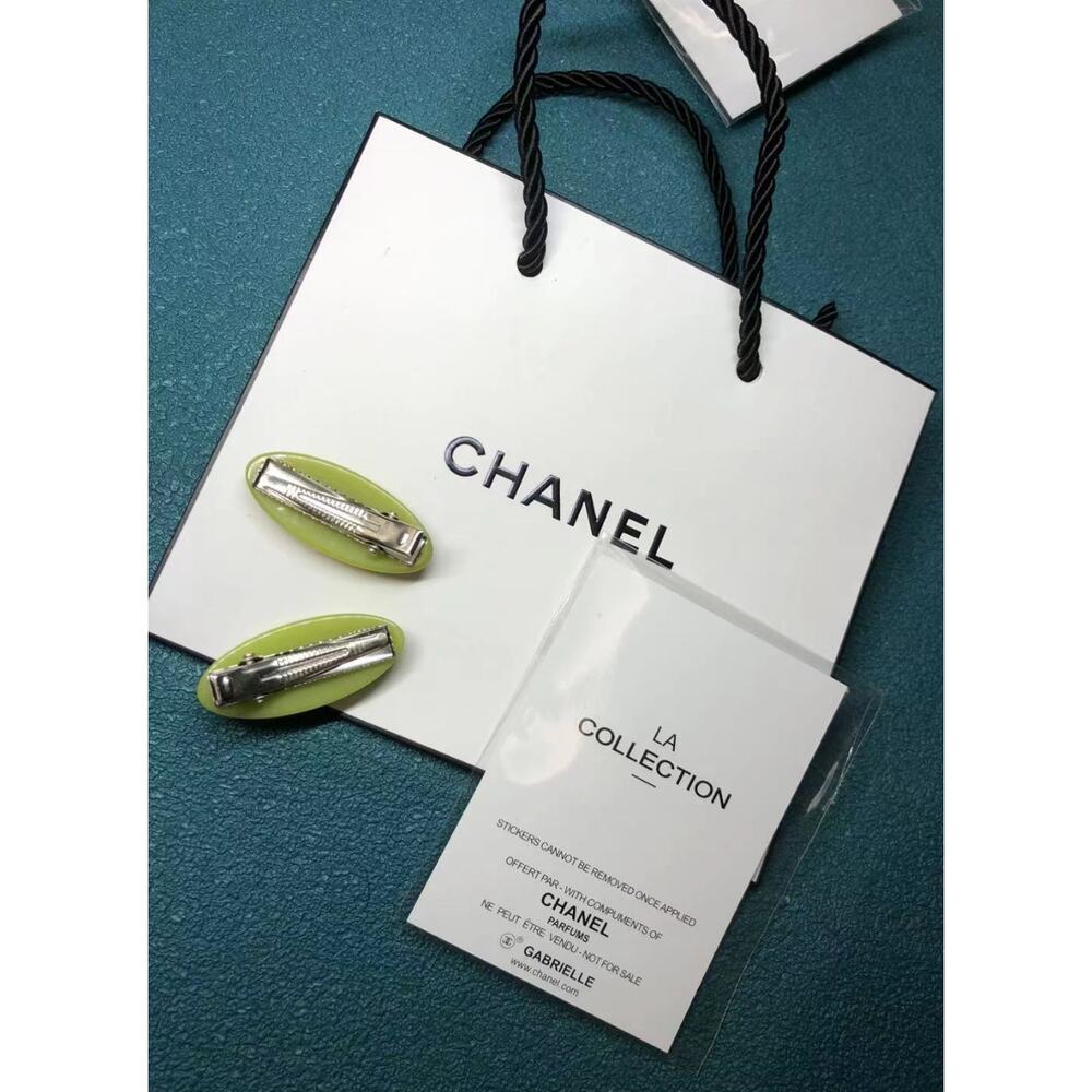 Chanel Hairpin LA Collection Green W/ Rhinestones