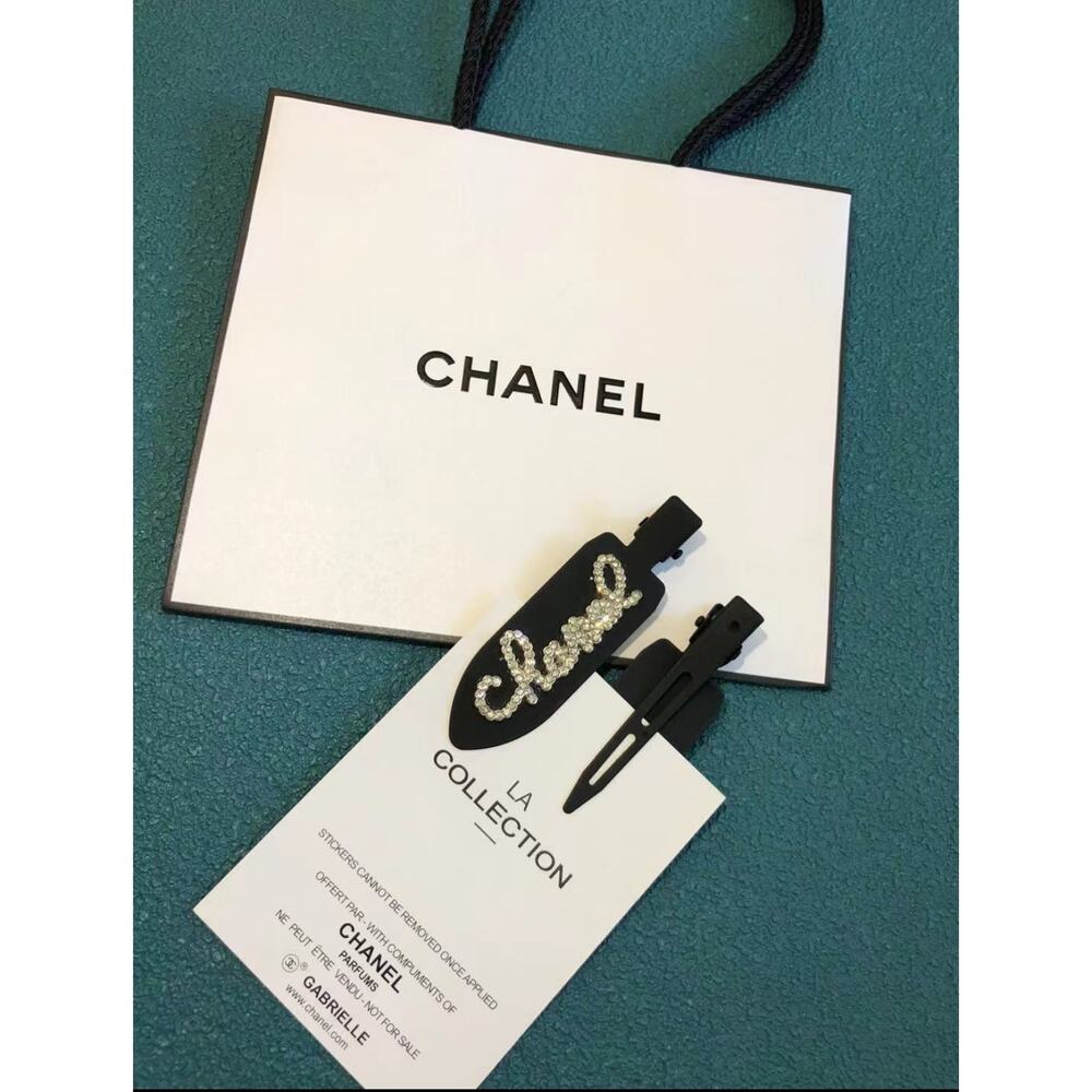 Chanel Hairpin  LA Collection Black W/ Rhinestones