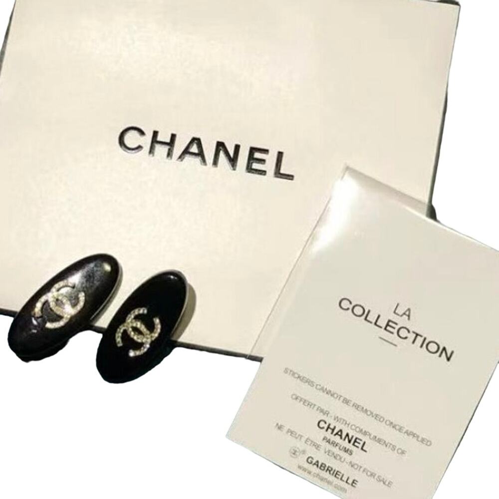 Chanel Hairpin LA Collection Black CC W/ Rhinestones