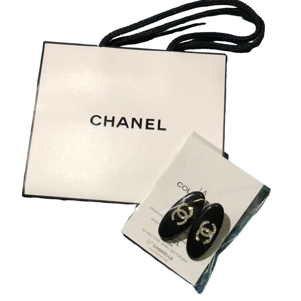 Chanel Hairpin LA Collection Black CC W/ Rhinestones