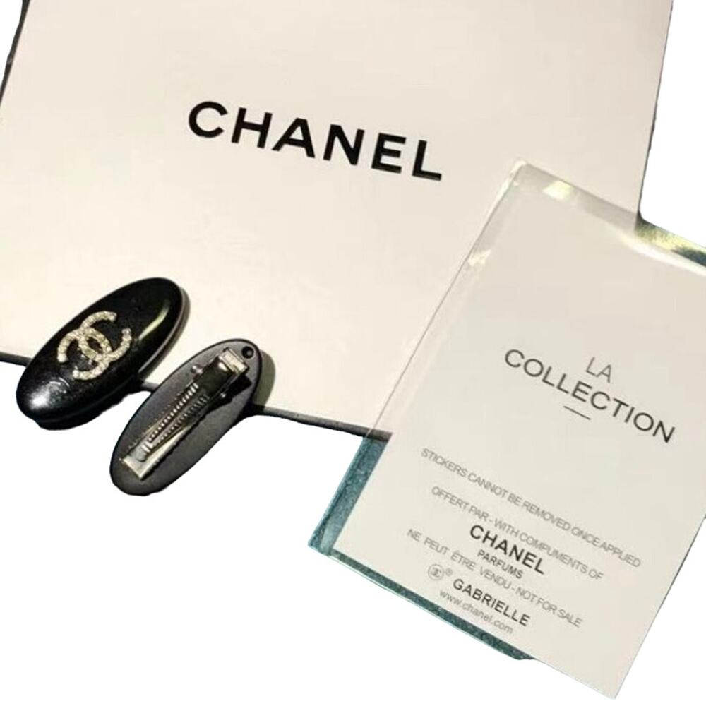 Chanel Hairpin LA Collection Black CC W/ Rhinestones