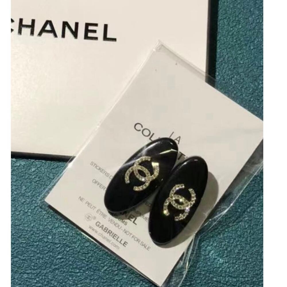 Chanel Hairpin LA Collection Black CC W/ Rhinestones