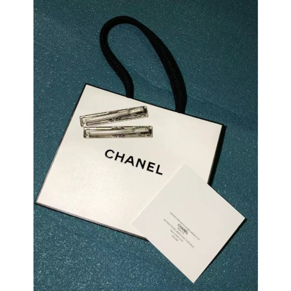 Chanel Hairpin LA Collection Silver CC W/ Rhinestones