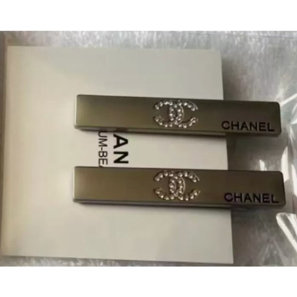 Chanel Hairpin LA Collection Silver CC W/ Rhinestones