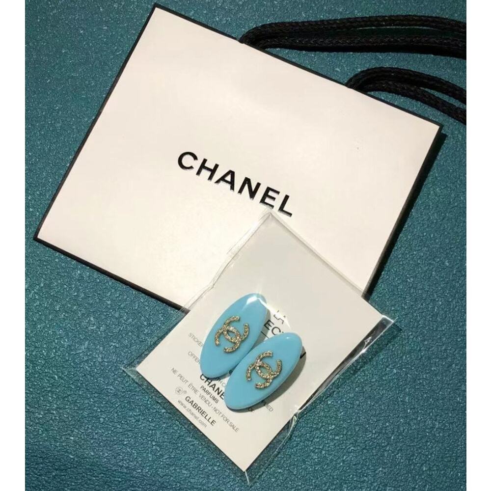 Chanel Hairpin LA Collection Blue W/ Rhinestones  CC