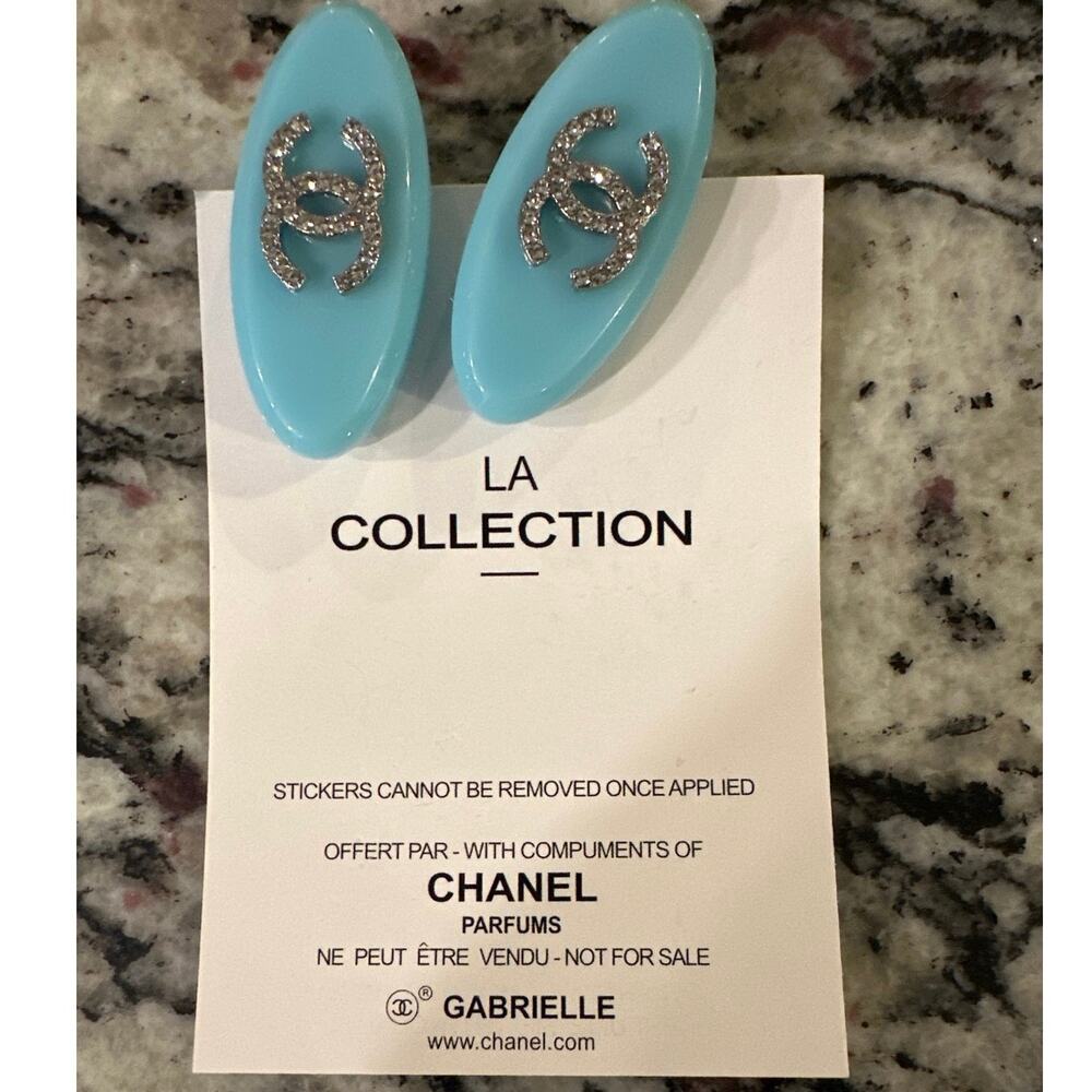 Chanel Hairpin LA Collection Blue W/ Rhinestones  CC