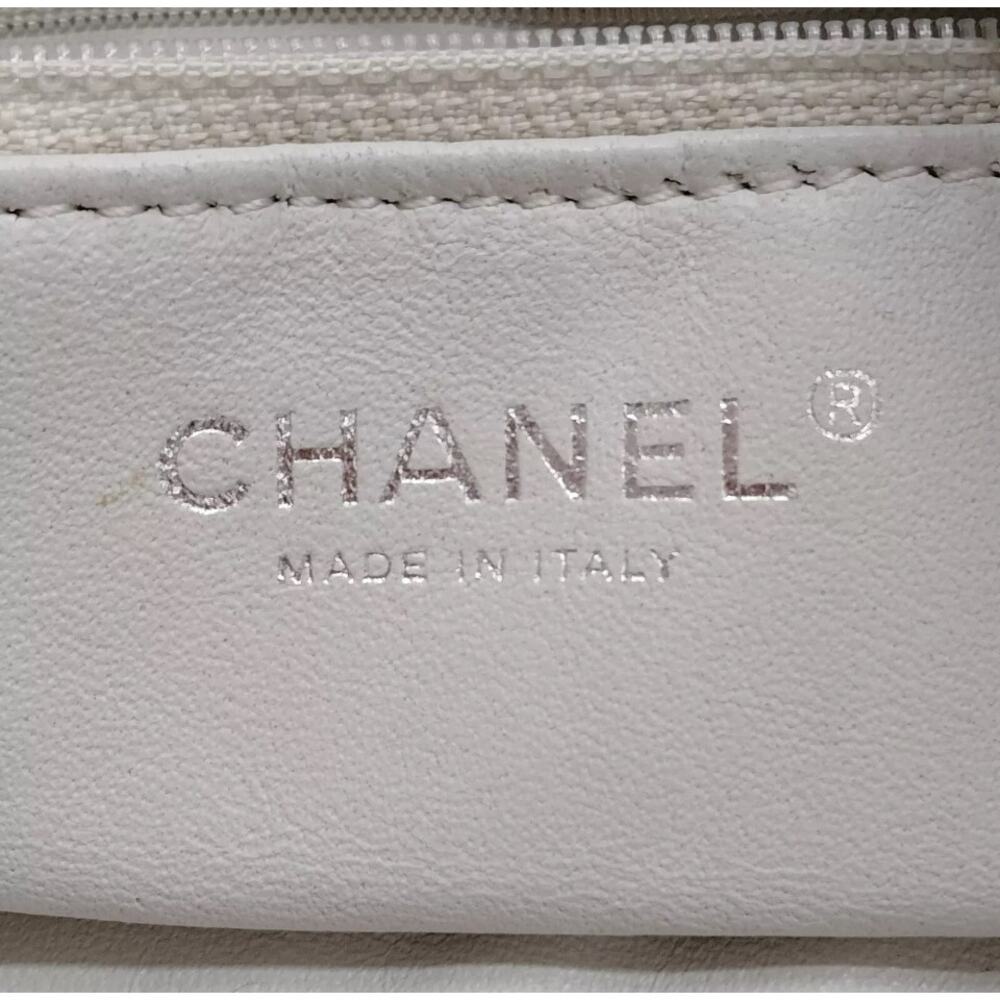 Chanel Calfskin Cavier White Moon Hobo