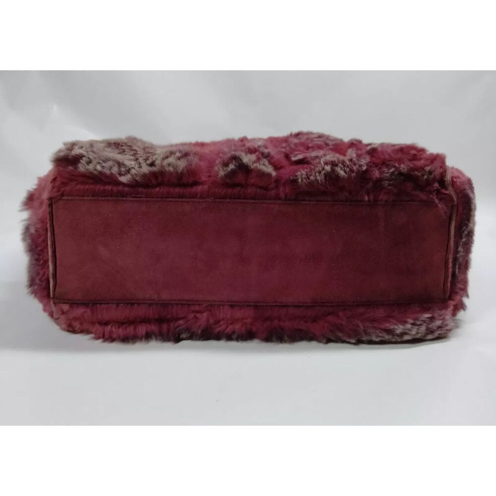 Chanel Hand Bag  CC Bordeaux Rabbit Fur W/ Pouch