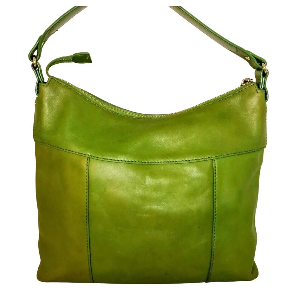 Kate Spade Savona Intense Green Leather Paige Hobo Bag GUC