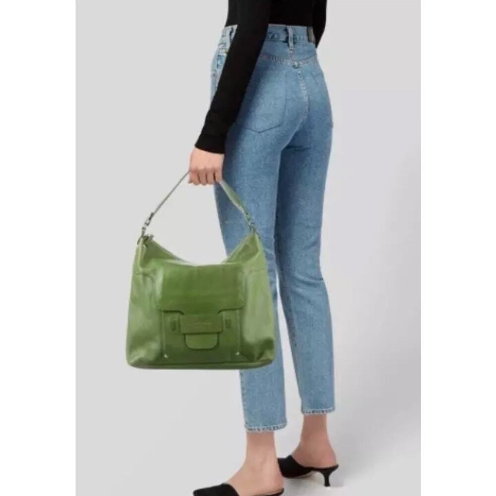 Kate Spade Savona Intense Green Leather Paige Hobo Bag GUC