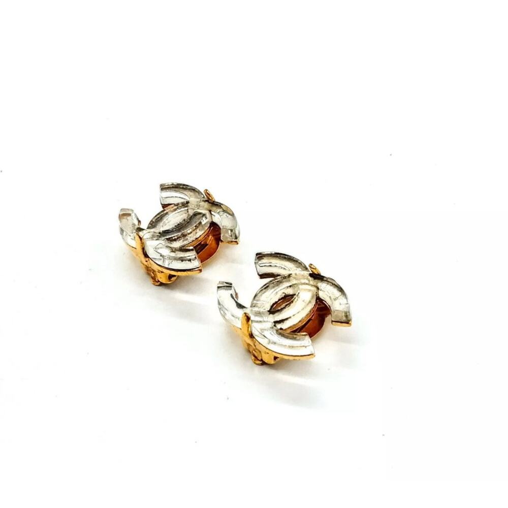 Chanel Large CC Earring Gold Clear 2 00 00 AM