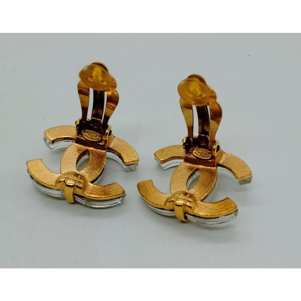 Chanel Large CC Earring Gold Clear 2 00 00 AM