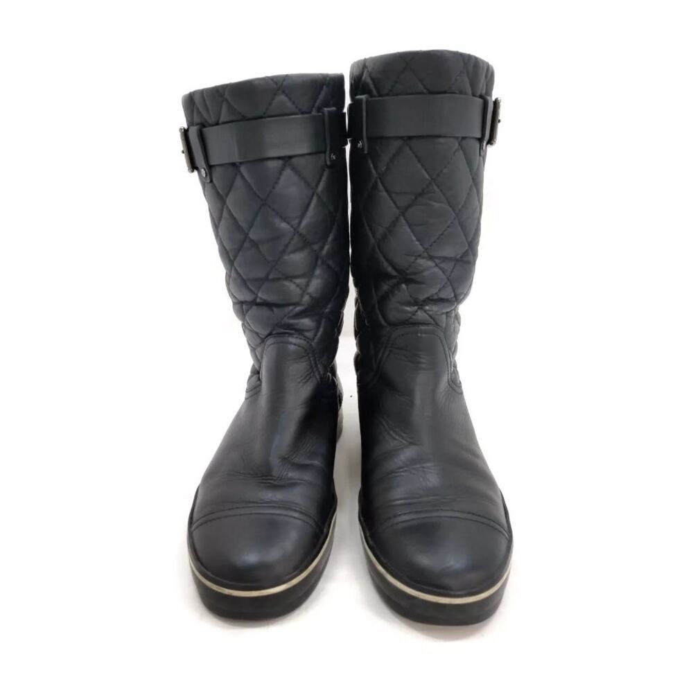 Chanel Calfskin Interlocking CC Boots 35 EUC