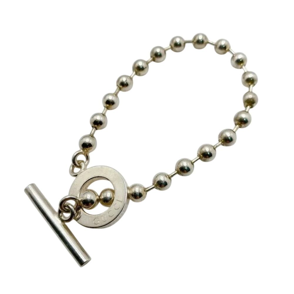 ◇Near MINT GUCCI Sterling Silver Ball Chain Bracelet Silver 925