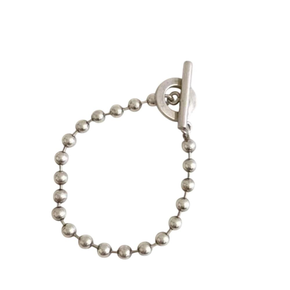 GUCCI Sterling Silver Ball Chain Bracelet Silver 925 W/Box