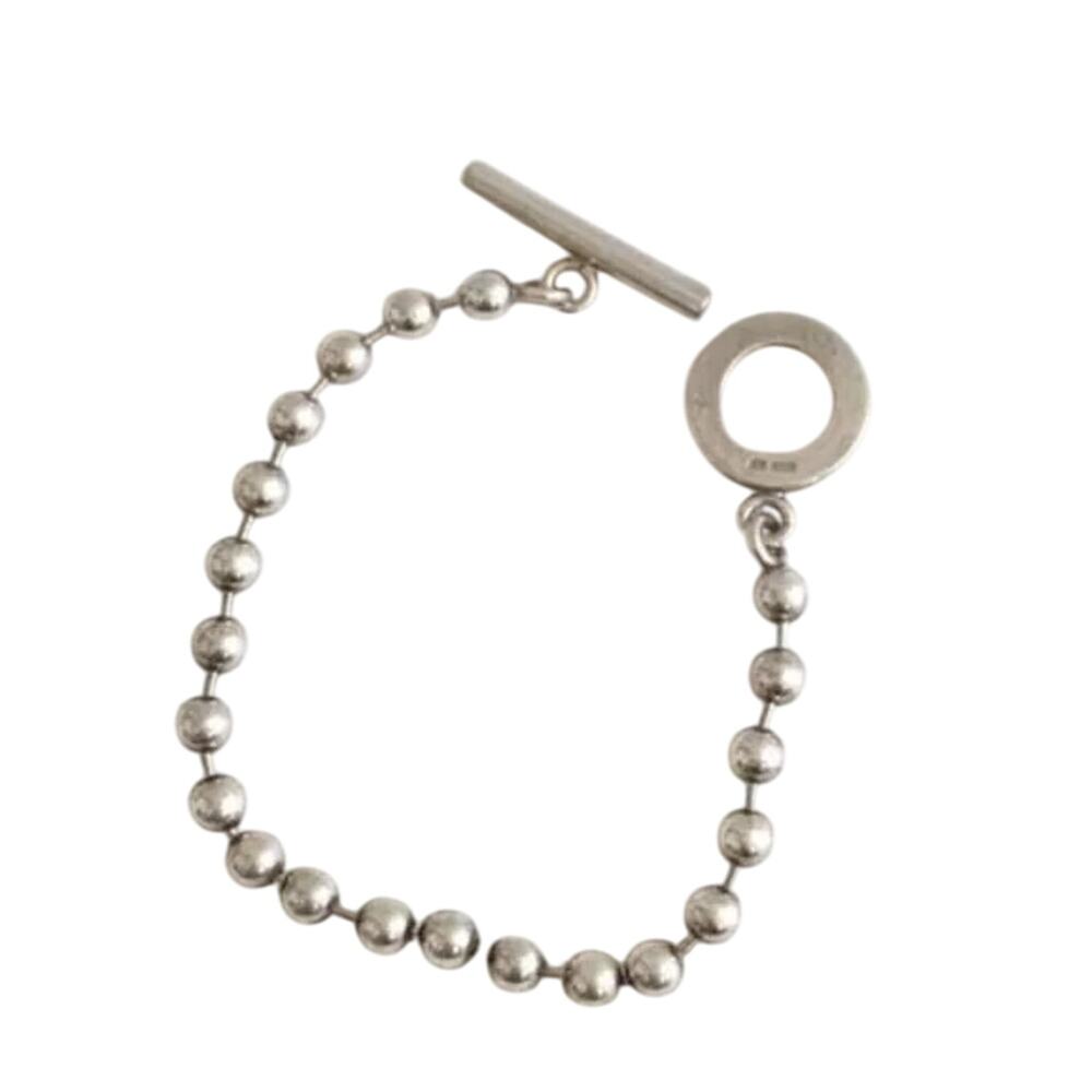 GUCCI Sterling Silver Ball Chain Bracelet Silver 925 W/Box