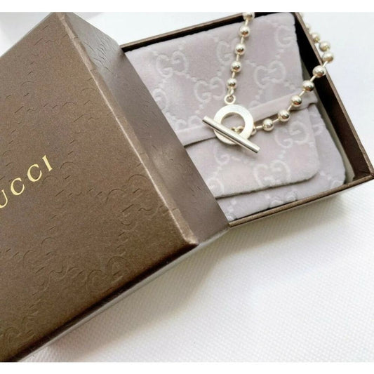 ◇Near Mint GUCCI Sterling Silver Ball Chain Bracelet Silver 925