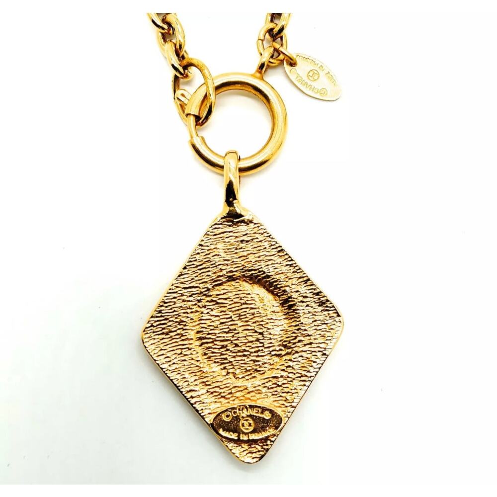 CHANEL Cocomark Diamond Necklace Gold Plated