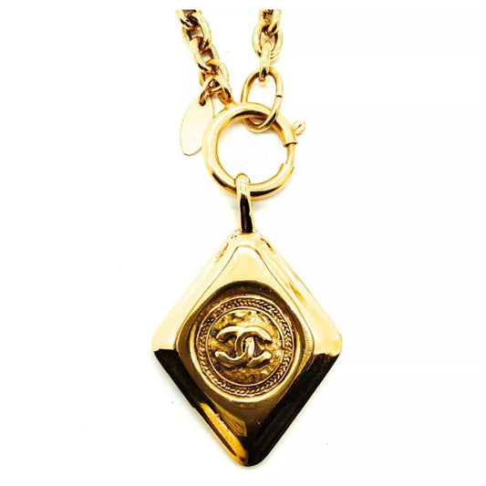 CHANEL Cocomark Diamond Necklace Gold Plated