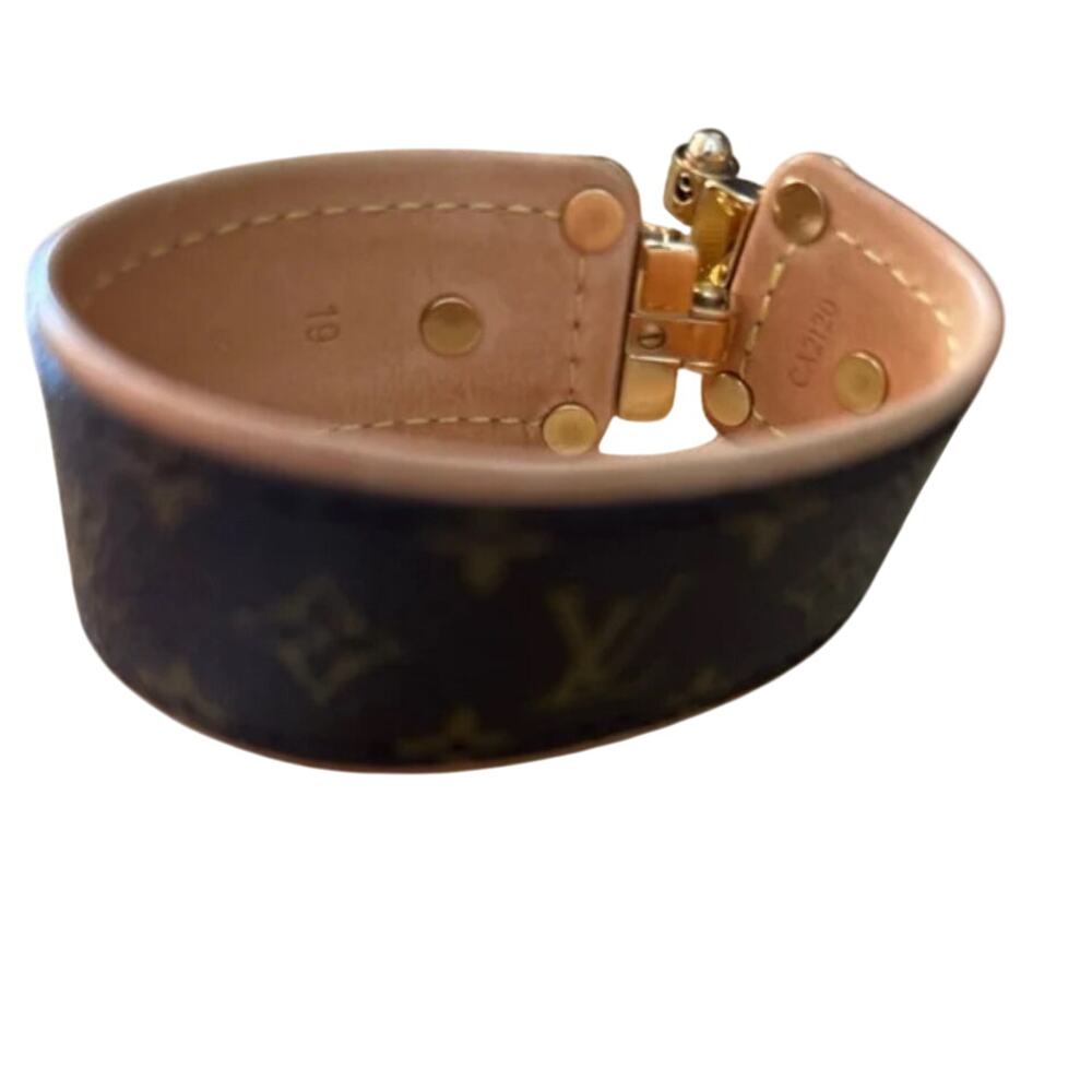 Louis Vuitton Two-Toned Leather Monogram Bracelet