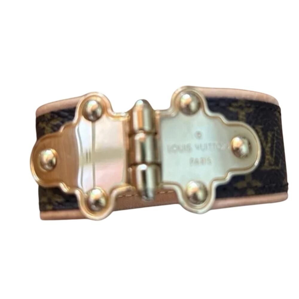 Louis Vuitton Two-Toned Leather Monogram Bracelet