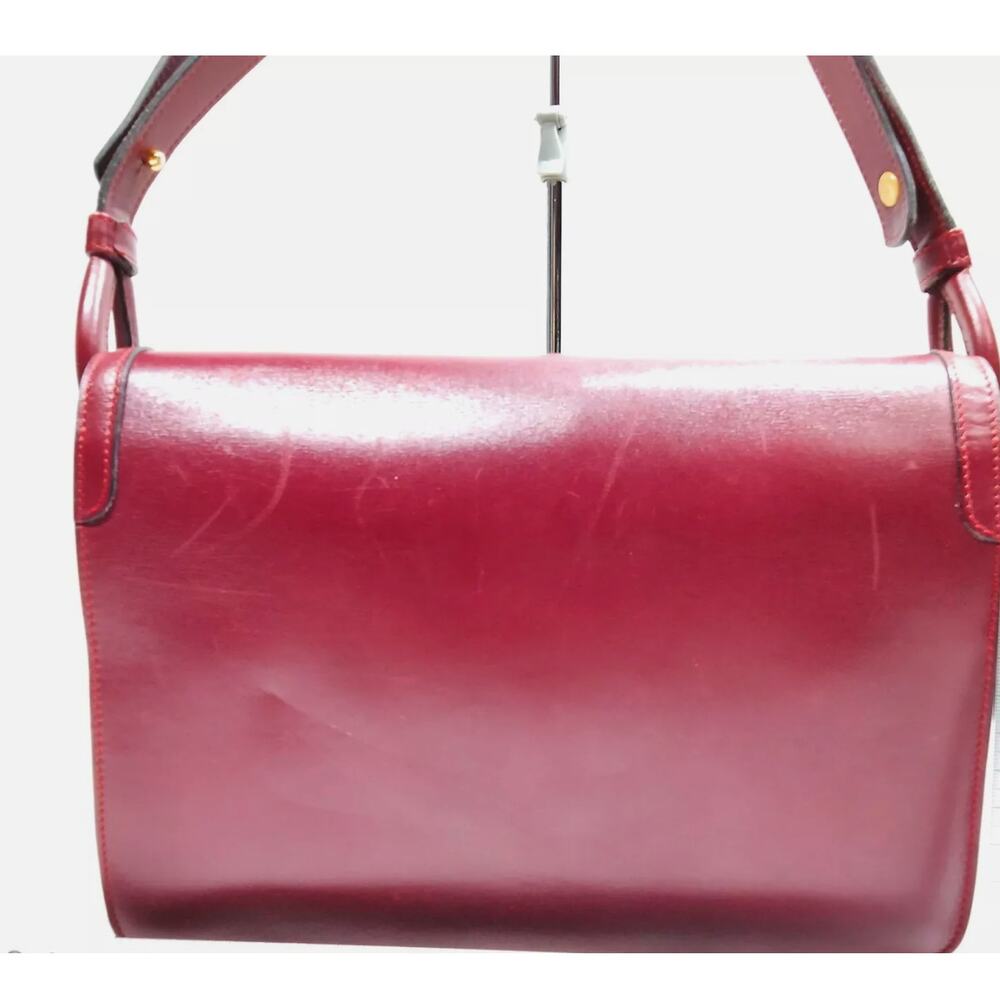 Christian Dior Vintage Shoulder Bag Bordeaux Leather