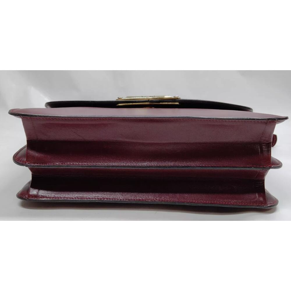 Christian Dior Vintage Shoulder Bag Bordeaux Leather