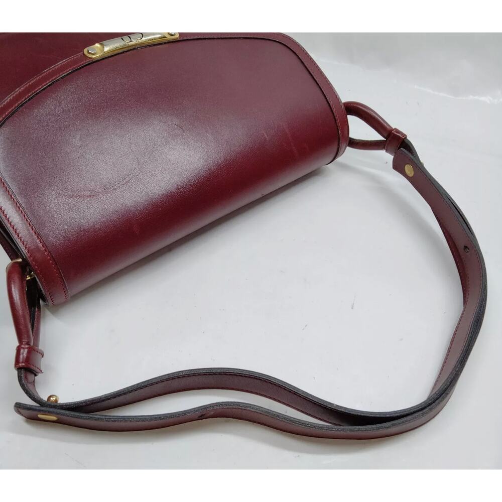 Christian Dior Vintage Shoulder Bag Bordeaux Leather