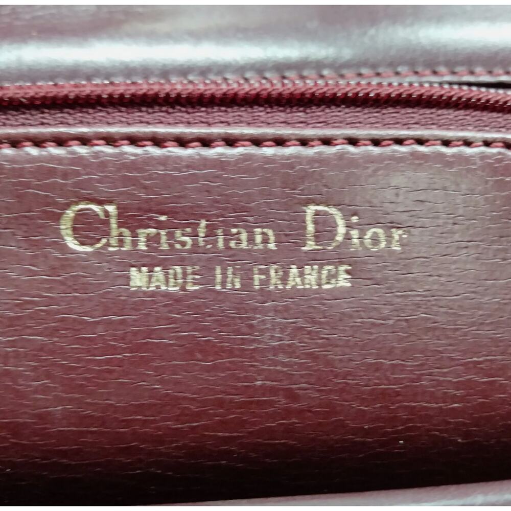 Christian Dior Vintage Shoulder Bag Bordeaux Leather