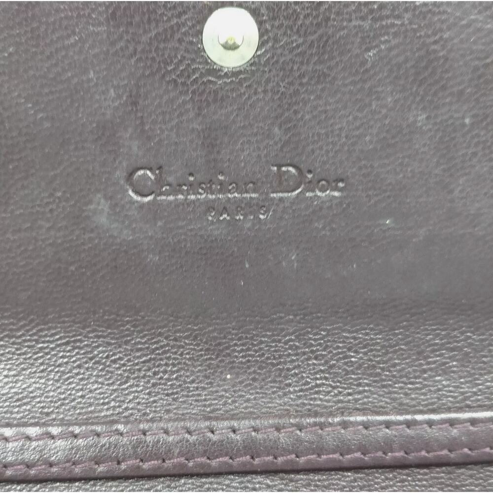 Christian Dior Amethyste Patent Logo Embossed Ultimate Continental Chain Wallet