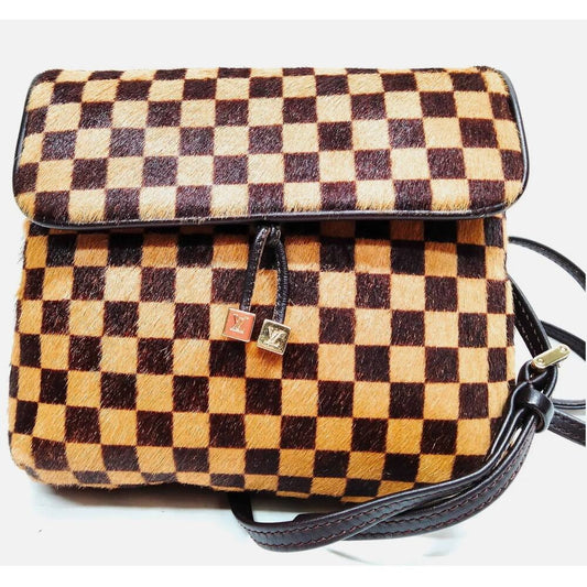 Louis Vuitton Shoulder Bag Gazelle Brown Damier Sauvage Calf Hair PRISTINE