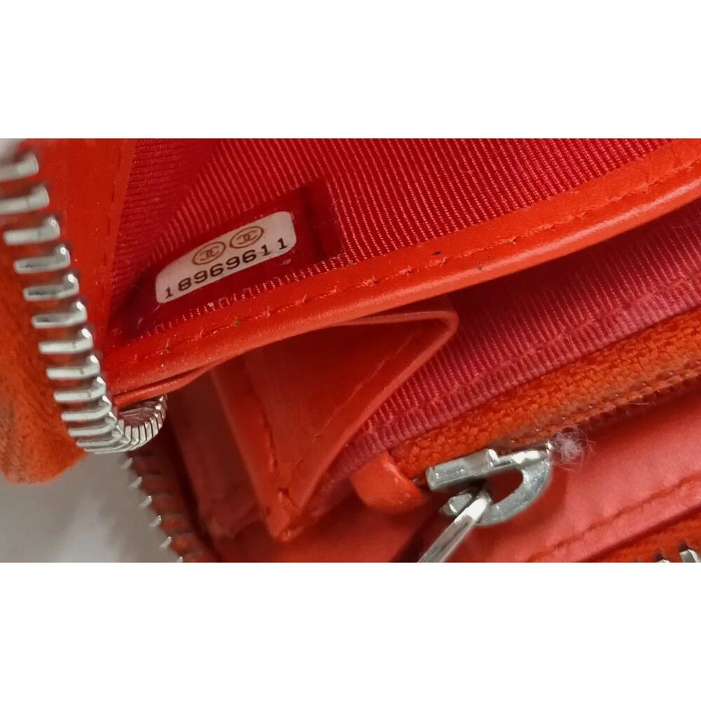 Chanel Long Wallet Orange Enamel 1628754