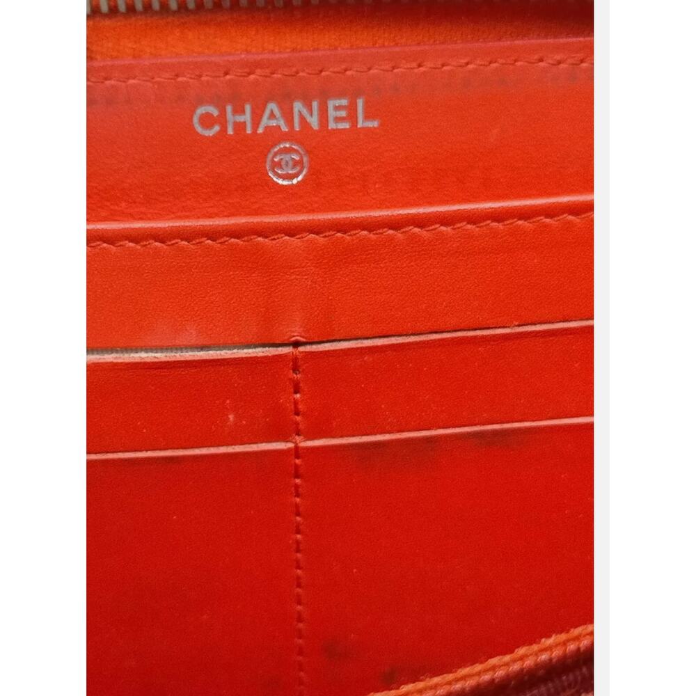 Chanel Long Wallet Orange Enamel 1628754