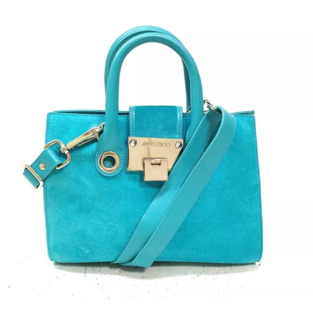 Jimmy Choo Riley Suede in and out Teal NWOT