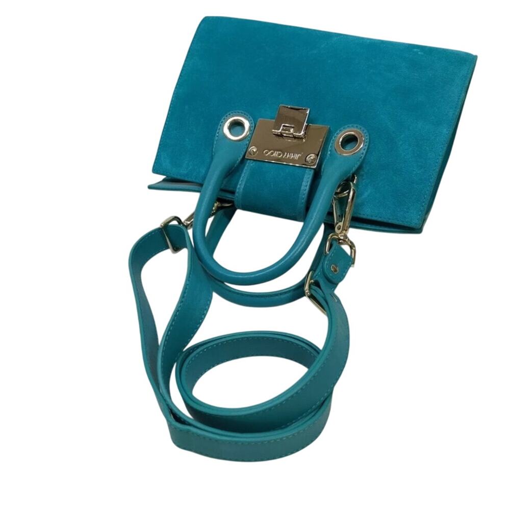 Jimmy Choo Riley Suede in and out Teal NWOT