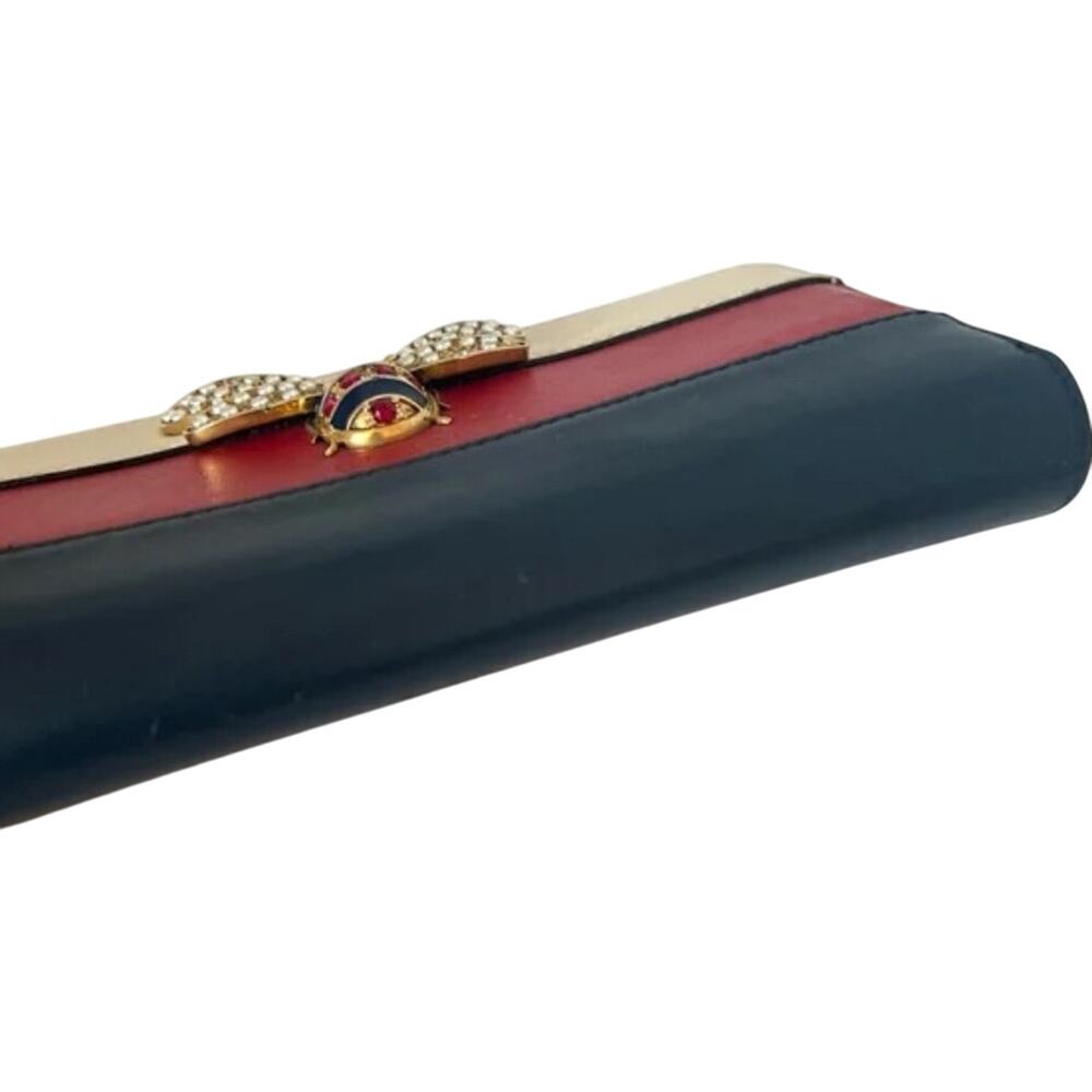 GUCCI Queen Margaret Bee-embellished Leather Zip Around Wallet