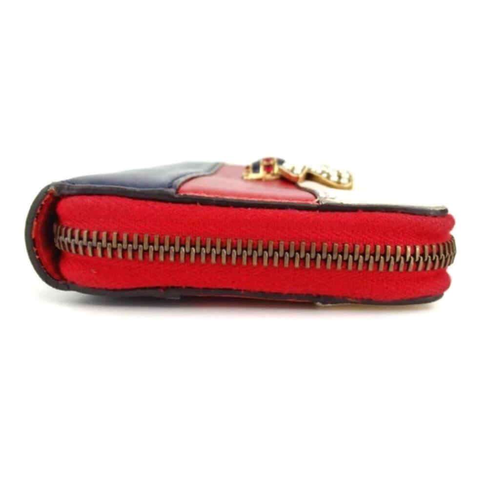 GUCCI Queen Margaret Bee-embellished Leather Zip Around Wallet