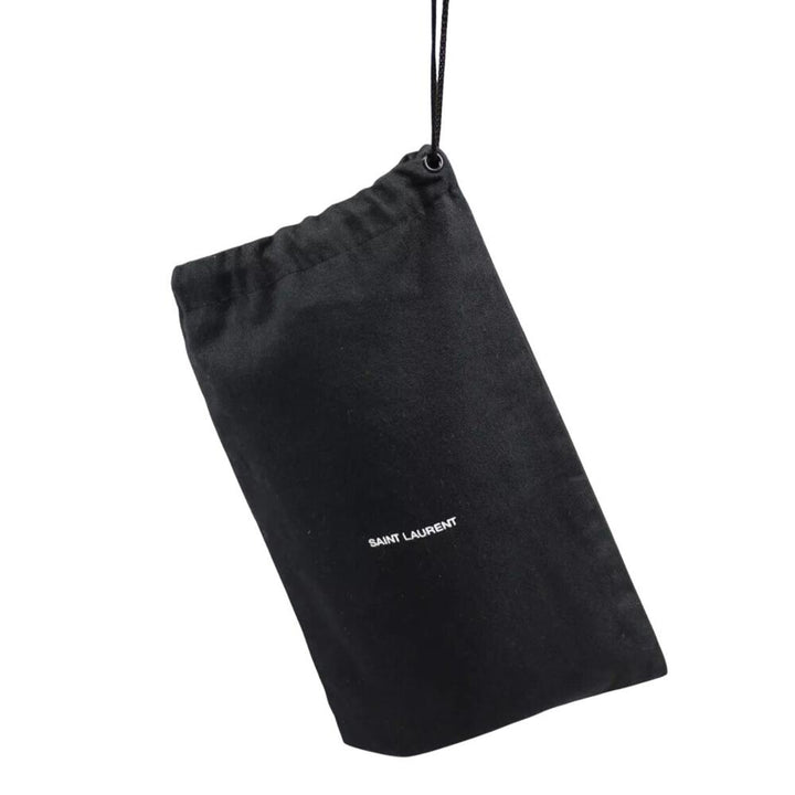 YVES SAINT LAURENT Vintage Used Green Patent Leather Long Wallet