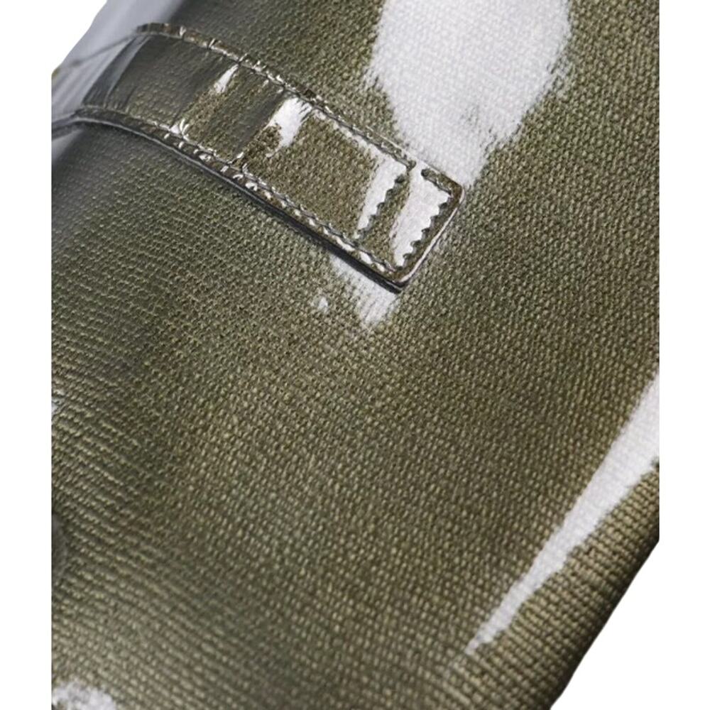 YVES SAINT LAURENT Vintage Used Green Patent Leather Long Wallet