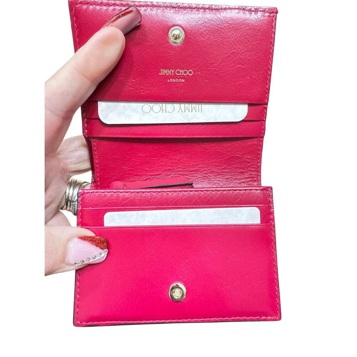 RARE JIMMY CHOO FARONE RASPBERRY CARD WALLET FULL INCLUSION