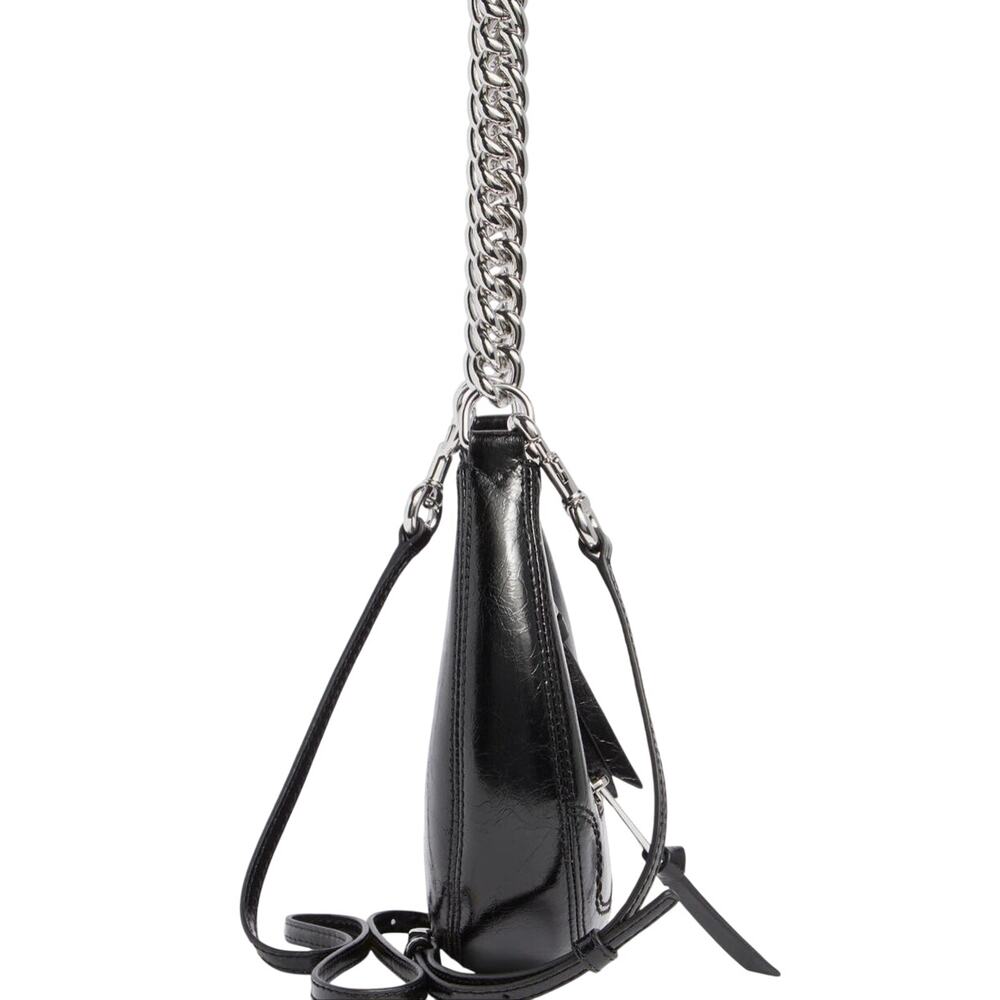Marc Jacob’s Mini Crescent leather Crossbody Bag Black with Silver Hardware
