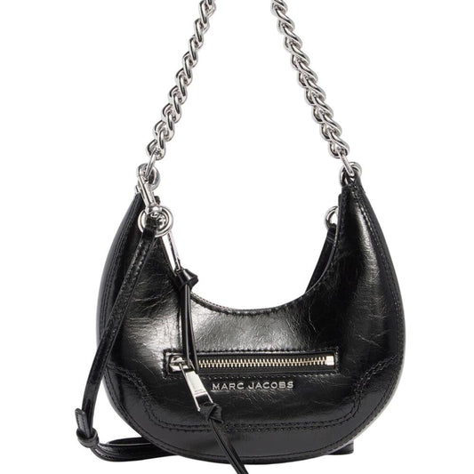 Marc Jacob’s Mini Crescent leather Crossbody Bag Black with Silver Hardware
