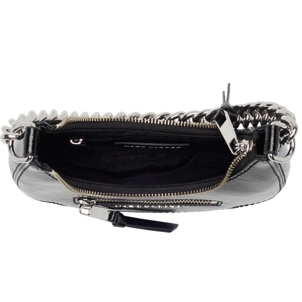 Marc Jacob’s Mini Crescent leather Crossbody Bag Black with Silver Hardware