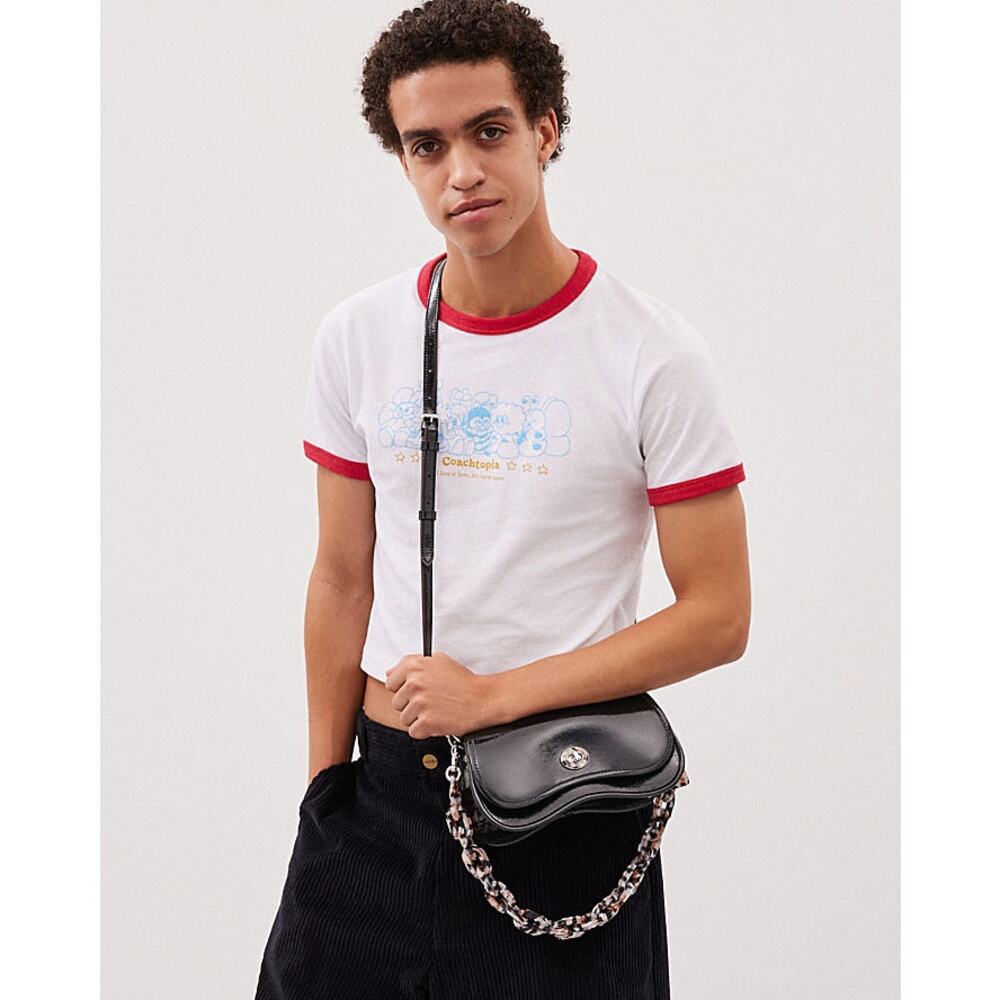 NWTB Wavy Dinky Bag In Crinkle Patent Coachtopia Leather