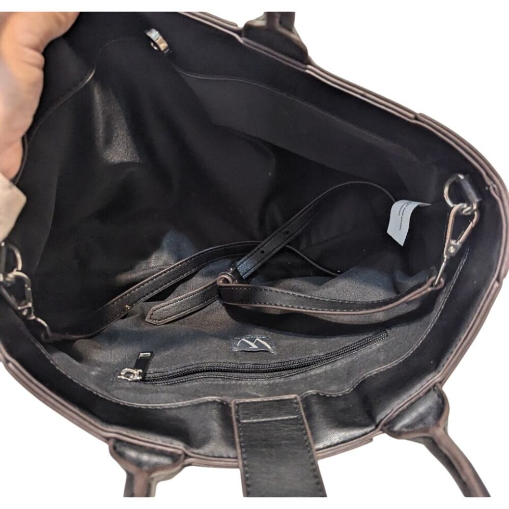 Elegant Woven Leather Black Handbag Worthington